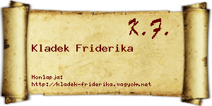 Kladek Friderika névjegykártya